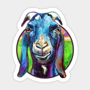 Fun Black Goat Named Lucian Sticker